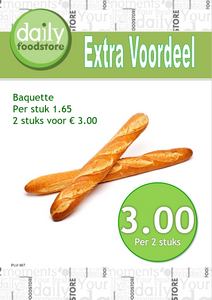 Baguettes 2 voor 3 euro